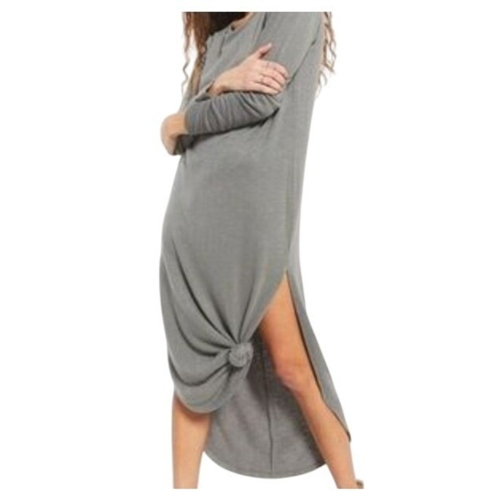 Z Supply Womens M Ray Knot Slub Sweater Dress in Sage NWT